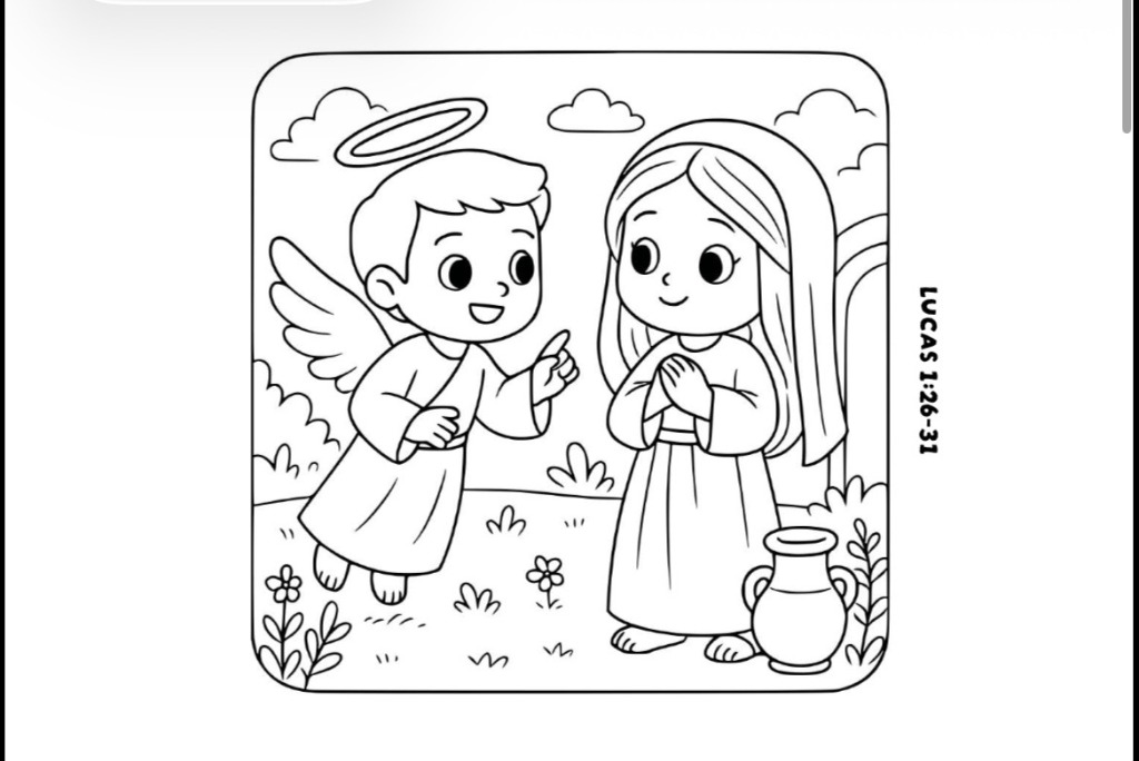 Página para colorir Anunciação